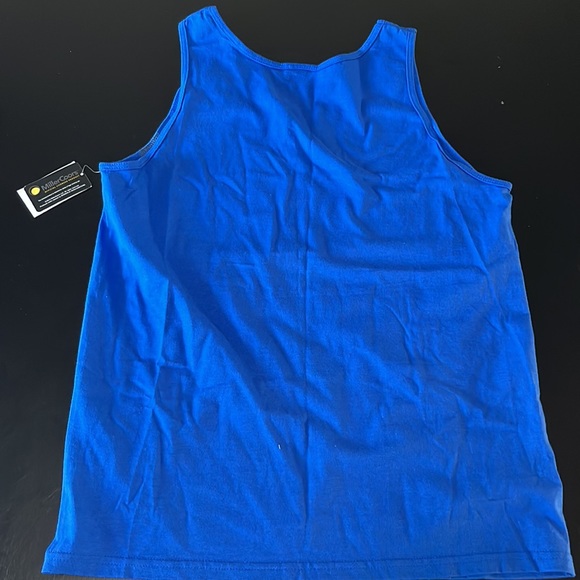 NWT Coors Banquet Blue Tank Top with Large Coors Logo, size Medium - Picture 4 of 8